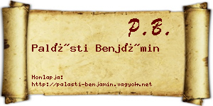Palásti Benjámin névjegykártya