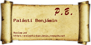 Palásti Benjámin névjegykártya